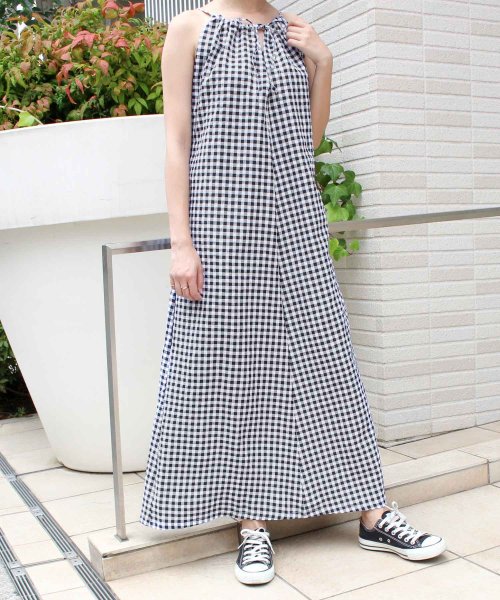 セール ギンガムチェックホルターワンピース モードローブ Mode Robe Magaseek