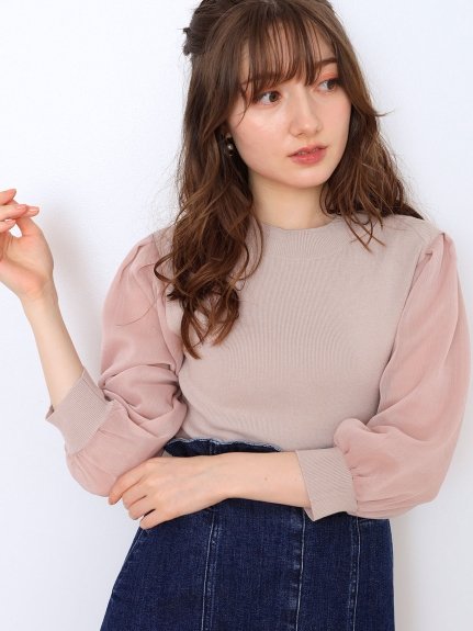 セール Tvドラマ着用 美人百花10月号掲載 シアースリーブドッキングニット ノエラ Noela Magaseek