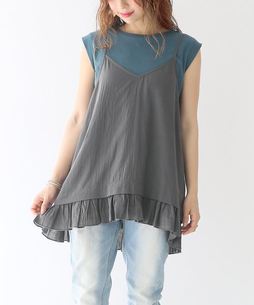 裾フリルコットンキャミソール オシャレウォーカー Osharewalker Magaseek