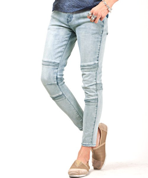 セール 15 Off バイカースキニーデニムパンツ バイカーパンツ メンズ デニム ストレッチ Bitter ビター系 ラグスタイル Luxstyle Magaseek
