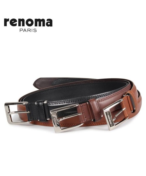 renoma(レノマ)/RENOMA レノマ ベルト レザーベルト メンズ 本革 LEATHER BELT ブラック ブラウン ダーク ブラウン 黒 RE－205062/ダークブラウン