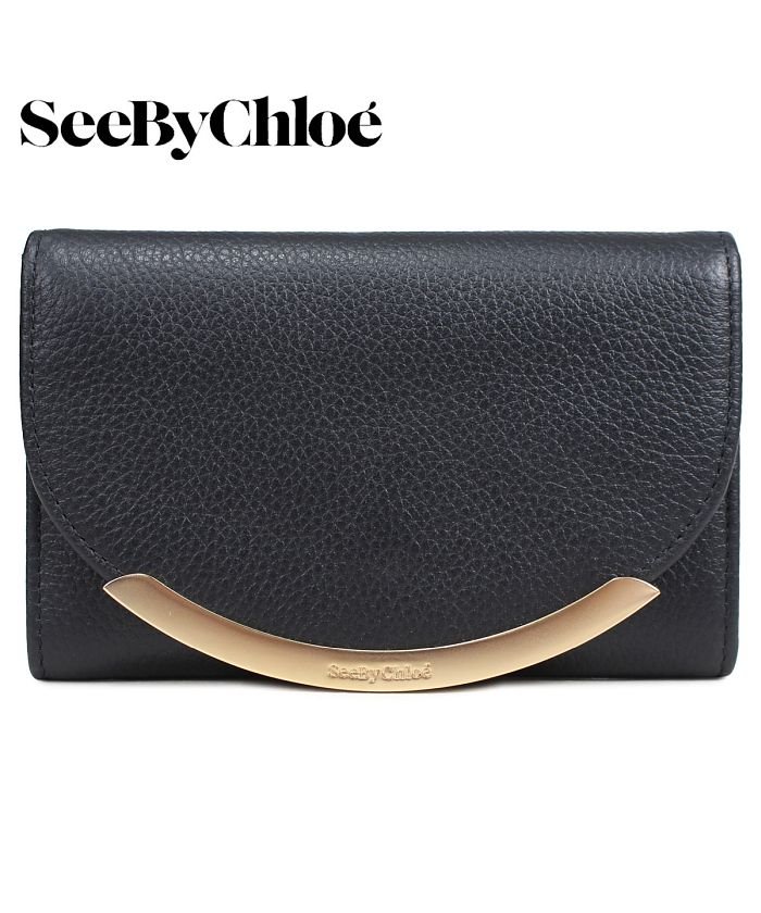 シーバイクロエ See By Chloe 財布 三つ折り レディース レザー Lizzie ブラック 黒 Chs17wp シーバイクロエ Seebychloe Magaseek