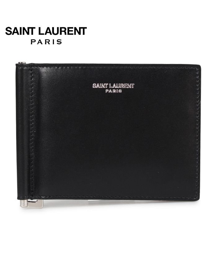 サンローラン パリ Saint Laurent Paris 財布 二つ折り マネークリップ メンズ Bill Clip Wallet ブラック 黒 サンローランパリ Saintlaurentparis Magaseek
