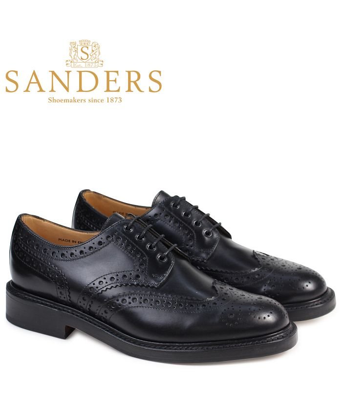 ＜マガシーク＞ スニークオンラインショップ サンダース SANDERS ミリタリー オックスフォード シューズ ウイングチップ メンズ ビジネス FAKENHAM ブラック 9317B メンズ その他 GB8.5-27.5 SNEAK ONLINE SHOP】