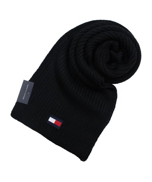 トミーヒルフィガー Tommy Hilfiger マフラー メンズ ブラック グレー H8c3 Th F18 5003 トミーヒルフィガー Tommyhilfiger Magaseek