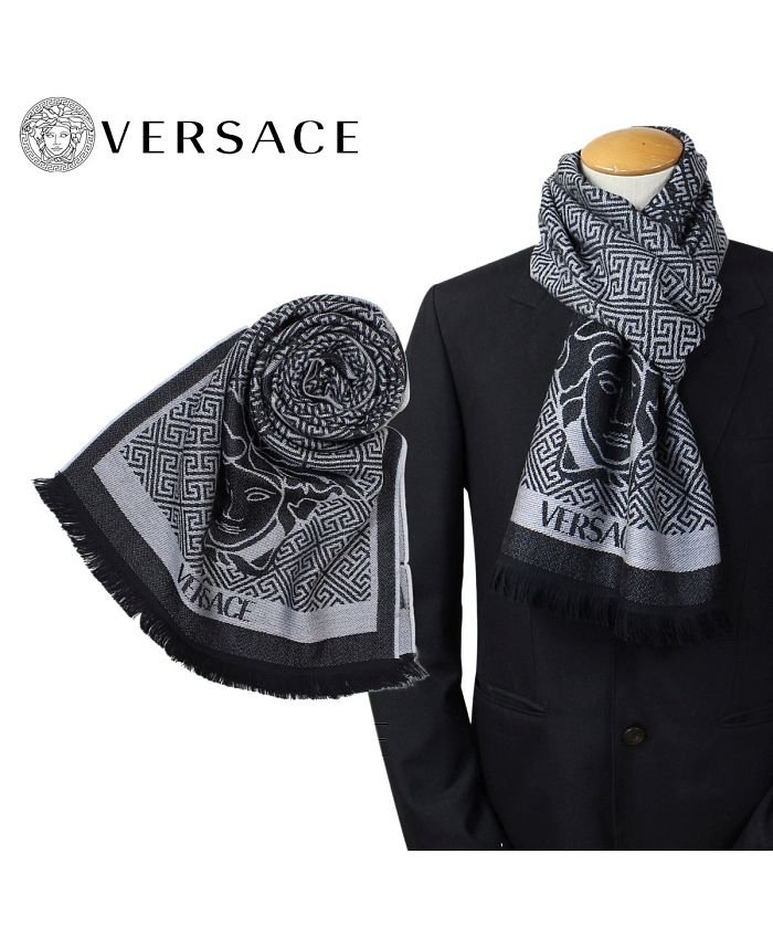 ヴェルサーチ Versace マフラー メンズ ウール イタリア製 カジュアル ビジネス 0627 ベルサーチ ヴェルサーチ Versace Magaseek