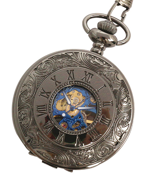 懐中時計 PWA007－BKBL ポケットウォッチ 手巻き 機械式時計 メンズ時計