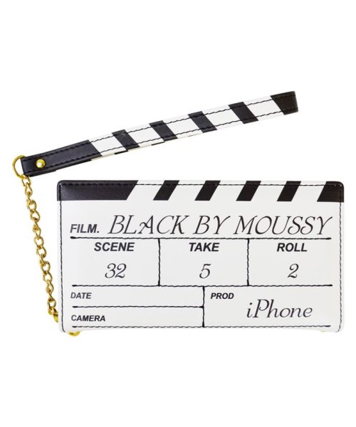 BLACK BY MOUSSY(ブラックバイマウジー)/iphonese3 ケース 手帳 iphonese2 iphone8 ケース 手帳 iphone7 BLACK BY MOUSSY カチンコ手帳ケース ホワイト/ホワイト