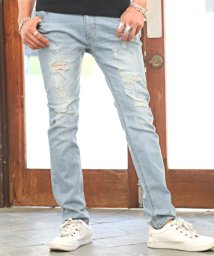 ラグスタイル Luxstyle ダメージデニムパンツ デニムパンツ メンズ スキニー ダメージ加工 クラッシュ加工 ストレッチ Magaseek