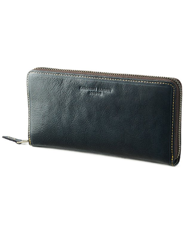 キャサリンハムネット 財布 長財布 本革 メンズ レディース ラウンドファスナー Katharine Hamnett 490 504 キャサリンハムネット Katharin Hamnett Magaseek