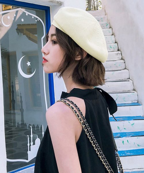 商店 ベレー帽 オールシーズン 白 ハンチング 韓国 新品未使用