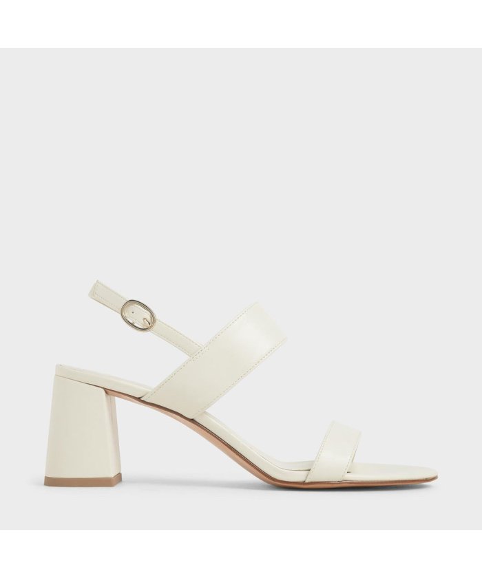 スリングバックヒール サンダル Slingback Heeled Sandals Cream チャールズ アンド キース Charles Keith Magaseek