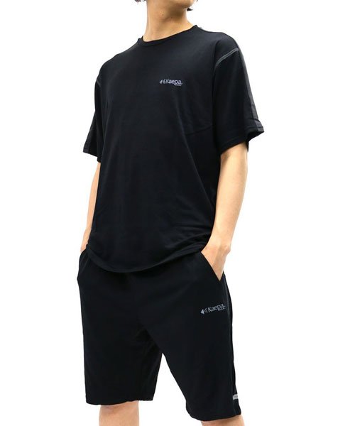 MARUKAWA(マルカワ)/【セットアップ】【Kaepa】ケイパ 吸水速乾 UVカット 接触冷感 上下セット 半袖Tシャツ ショートパンツ/ブラック