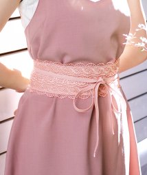 JULIA BOUTIQUE(ジュリアブティック)/総レースサッシュベルト/550001 サッシュベルト レディース ベルト ワイドベルト 大きいサイズ ハイウエスト ウエストマーク 太ベルト 新色 追加/ライトピンク