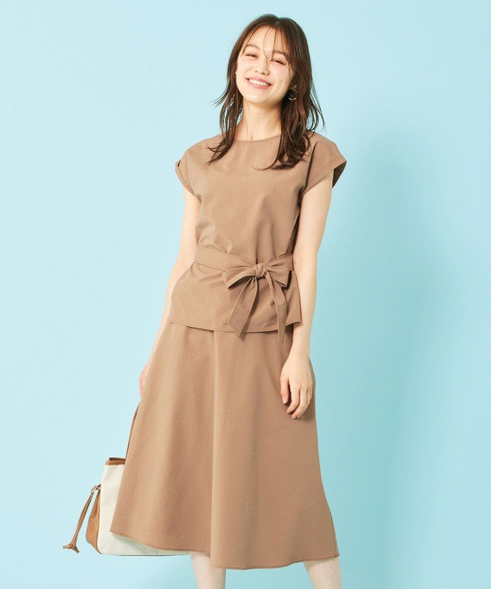 注目の商品 50 Off マガシーク エニィスィス 2set ミニストライプセットアップ ワンピース レディース キャメル 2 Any Sis セール開催中 かいこみ