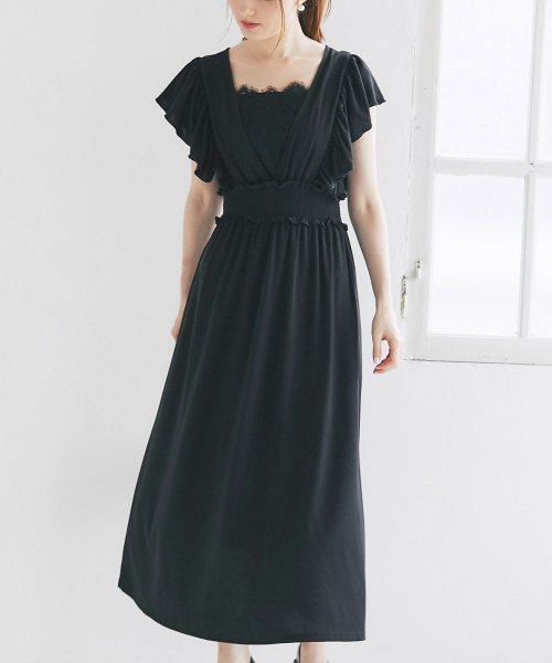 フラワーレース装飾フリル付きウエストシャーリングカットソーマキシワンピース トッコクローゼット Tocco Closet Magaseek フラワーレース装飾フリル付きウエストシャーリングカットソーマキシワンピース トッコクローゼット Tocco Closet Magaseek