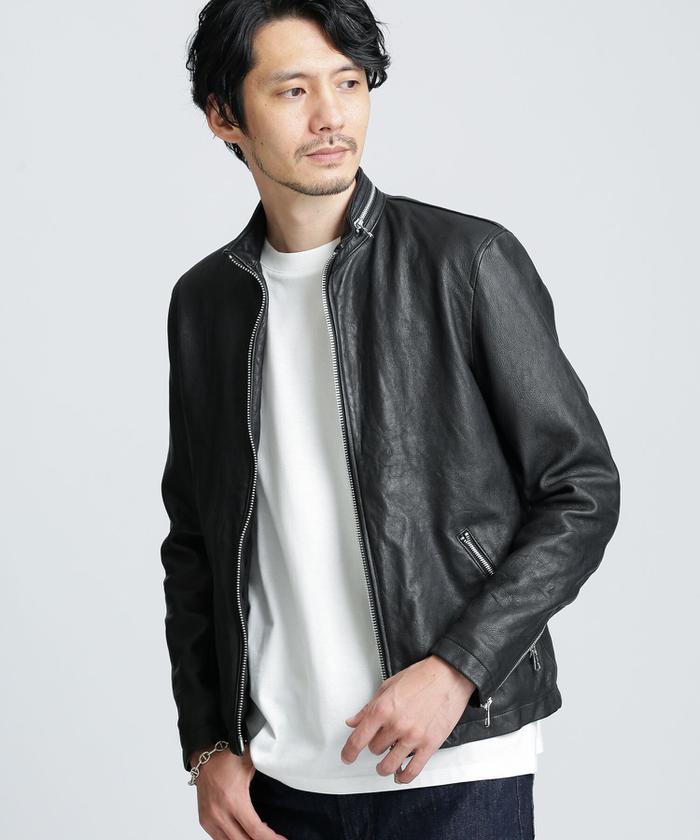 ウォッシュド シープ レザーライダース