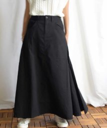 ARGO TOKYO(アルゴトウキョウ)/Cotton rayon side switching skirt 222044/ブラック