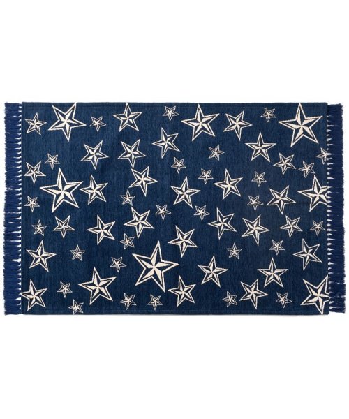 BRID(ブリッド)/STAR FRINGE RUG 90×130/ネイビー