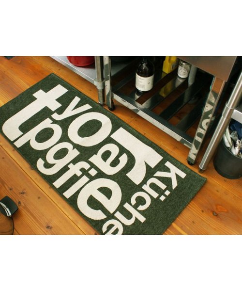 BRID(ブリッド)/TYPOGRAPHY KITCHEN MAT tpgf pattern 50×120/カーキ系