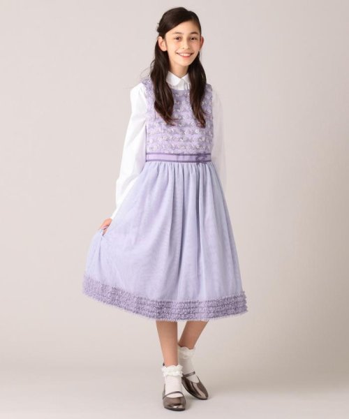 セール 150 160cm ボーダーレースドレス ワンピース 組曲kids Kumikyoku Kids Magaseek