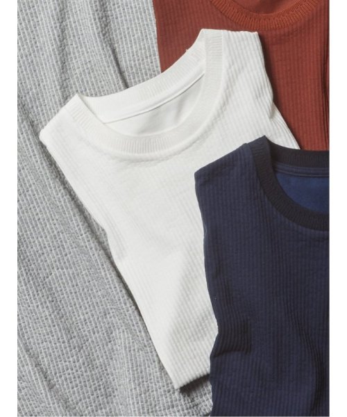 TAKA-Q(タカキュー)/クールマックス/COOLMAX　ニットサッカークルーネック半袖Tシャツ/ホワイト