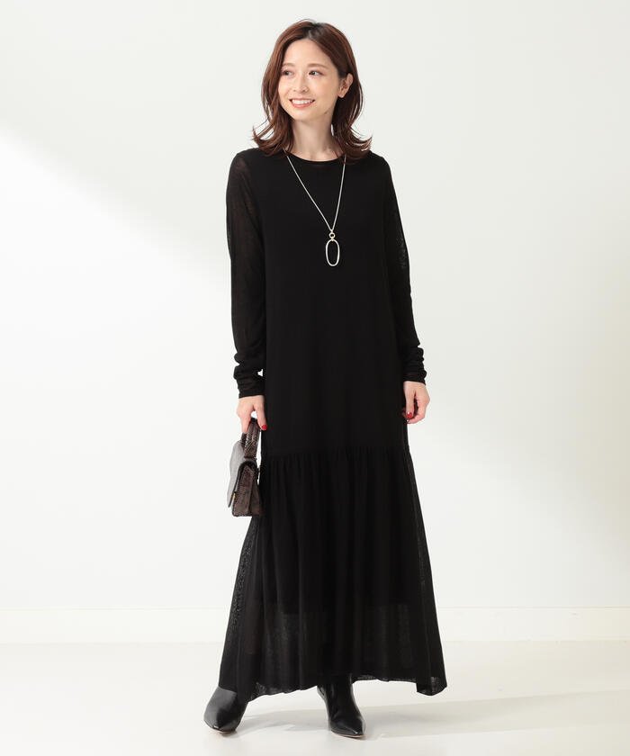 60%OFF！ ビームス アウトレット Demi−Luxe BEAMS / ペプラムヘム ニットワンピース レディース BLACK 36 BEAMS OUTLET】 セール開催中】