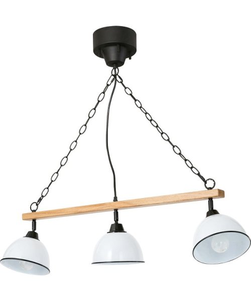 BRID(ブリッド)/GENDER WOOD ROD 3BULB PENDANT LAMP （電球あり）/ホワイト