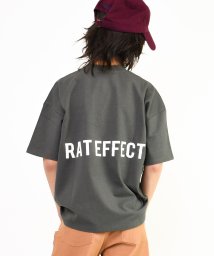 RAT EFFECT(ラット エフェクト)/バックプリントスーパービッグTシャツ/チャコールグレー