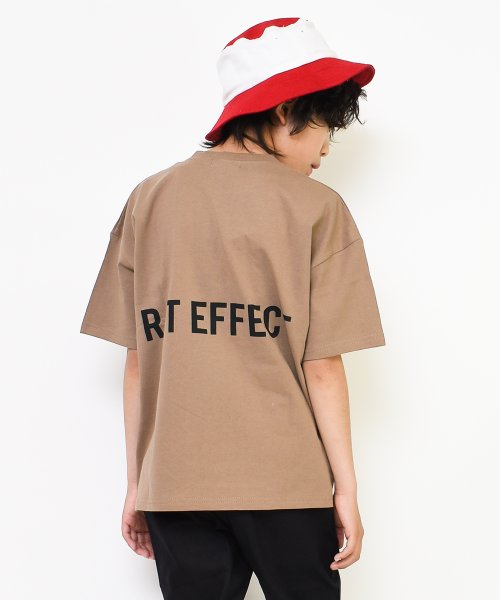 RAT EFFECT(ラット エフェクト)/バックプリントスーパービッグTシャツ/ブラウン