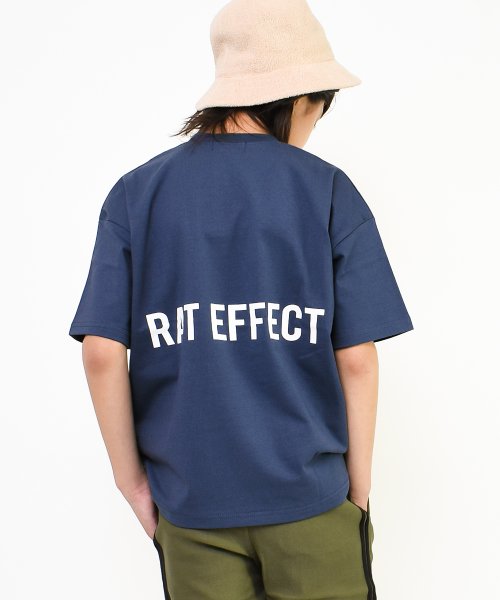 RAT EFFECT(ラット エフェクト)/バックプリントスーパービッグTシャツ/ブルー