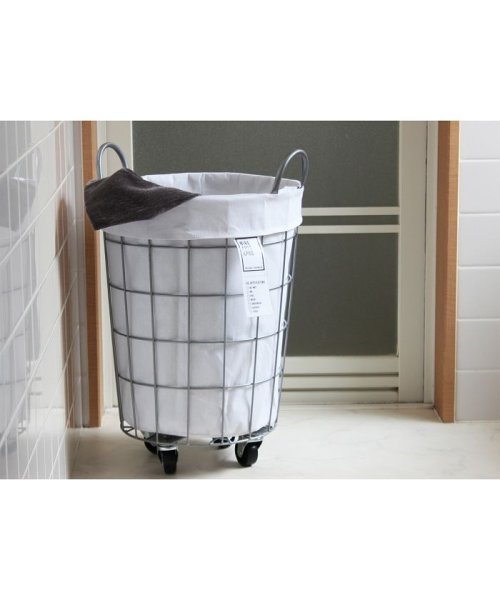 BRID(ブリッド)/WIRE ARTS & PRO LAUNDRY ROUND BASKET with CASTER 33L/ホワイト