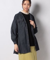 STYLEBLOCK(スタイルブロック（レディース）)/ベルト付きデニムシャツブラウス/ネイビー