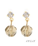 ＜マガシーク＞ クリームドット 多面カットクリスタルのちょい揺れピアス/イヤリング レディース グレー ワンサイズ cream dot】画像