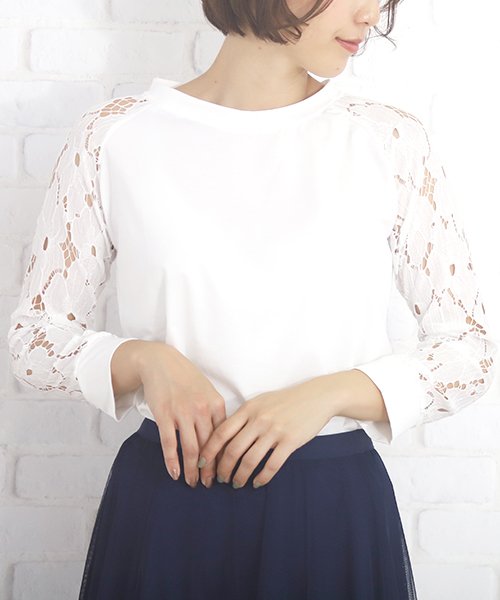 セール 55 Off 花柄レース切り替え ラグランカットソー 花柄 レース ラグラン カットソー Tシャツ 袖切替 長袖 トップス レディース アミュレット Amulet Magaseek