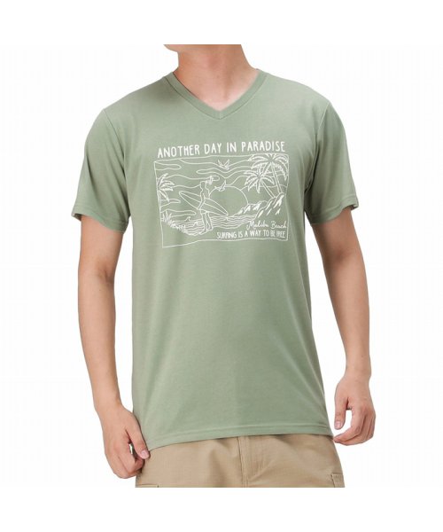 MAC HOUSE(men)(マックハウス（メンズ）)/T－GRAPHICS ティーグラフィックス サーフ半袖Tシャツ EJ203－MC222/グリーン