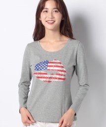 STYLEBLOCK(スタイルブロック（レディース）)/ストーン付きプリントロンT長袖Tシャツカットソー/グレー