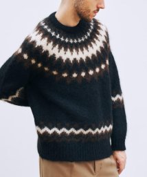 NOLLEY’S goodman(ノーリーズグッドマン)/【BATONER/バトナー】MOHAIR NORDIC CREW NECK モヘアノルディッククルーネック #BN－20FM－052/ブラック・グレー系4