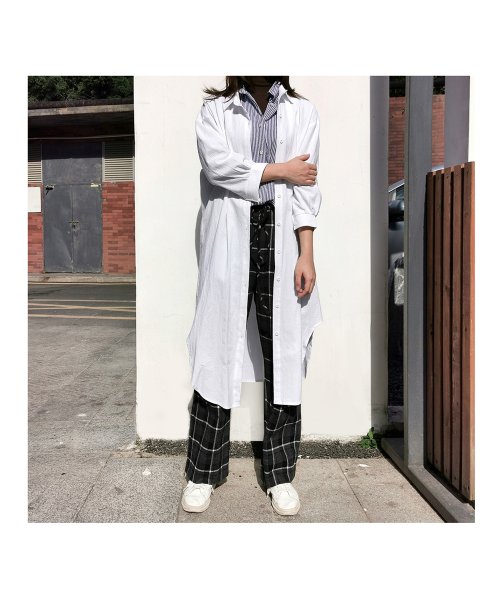 セール シャツワンピース ロングシャツ ゆるシャツ 長袖 ジーニューマーク Znewmark Magaseek