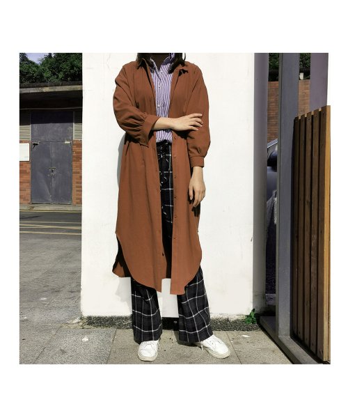 シャツワンピース ロングシャツ ゆるシャツ 長袖 ジーニューマーク Znewmark Magaseek