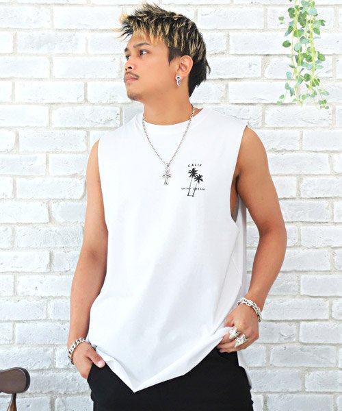 ビッグシルエットノースリーブtシャツ Tシャツ メンズ フレンチスリーブ ノースリーブ ビッグシルエット ラグスタイル Luxstyle Magaseek