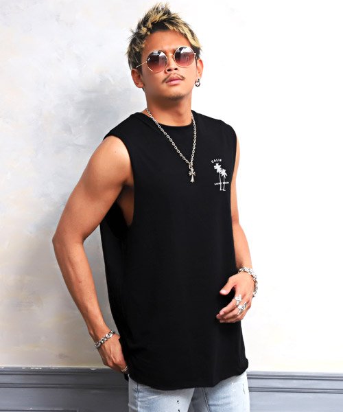 ビッグシルエットノースリーブtシャツ Tシャツ メンズ フレンチスリーブ ノースリーブ ビッグシルエット ラグスタイル Luxstyle Magaseek