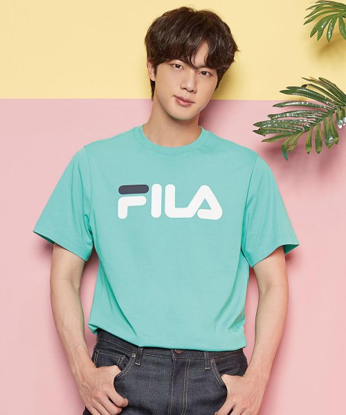 Fila Btsプリントtシャツ Bts コラボ Tシャツ メンズ Tシャツ クルーネック ロゴt 半袖 ティーシャツ ジギーズショップ Jiggys Shop Magaseek