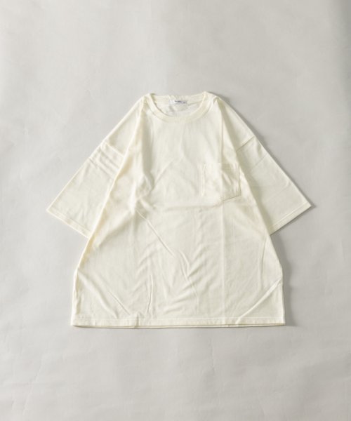 Nylaus(ナイラス)/接触冷感 天竺 ポケット付き ビッグTシャツ/ホワイト