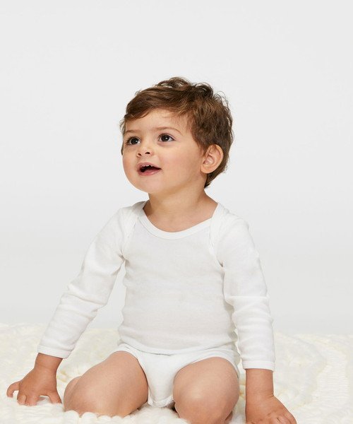 Bebe Enfant ホワイト長袖ボディ２枚組 プチバトー Petit Bateau Magaseek