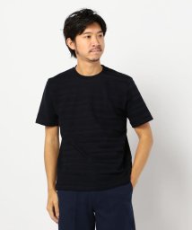 GLOSTER(GLOSTER)/ボーダーリンクス クルーネックＴシャツ/ネイビー