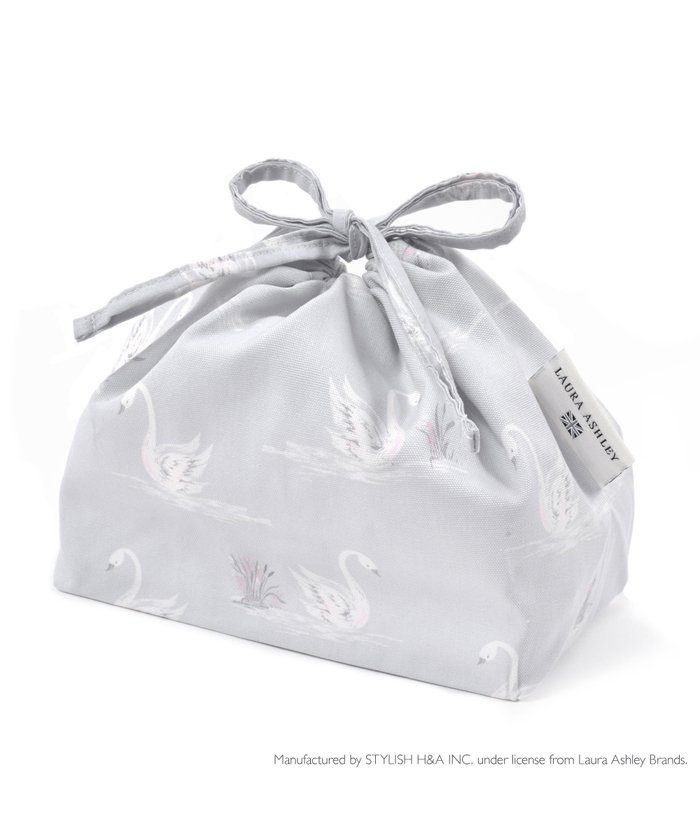 Laura Ashley 巾着 中 マチ有りお弁当袋 Swans ローラアシュレイ Laura Ashley Magaseek