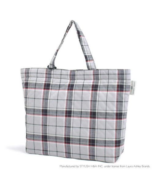 Laura Ashley マチ付きキルティングレッスンバッグ ループ付き Highland Check ローラアシュレイ Laura Ashley Magaseek
