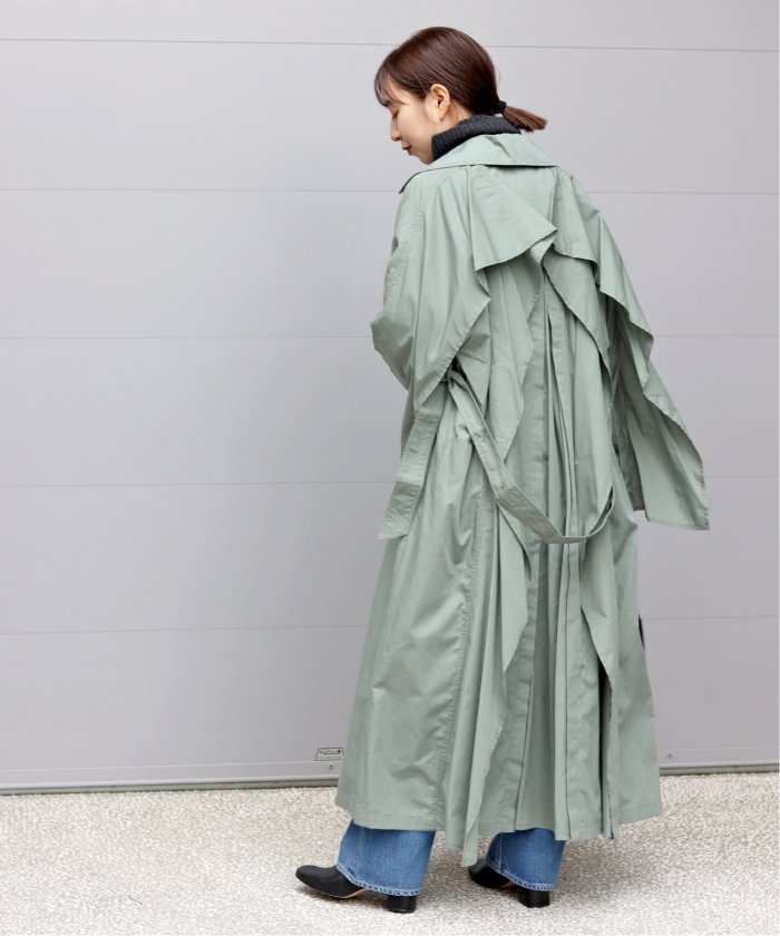 【CLANE/クラネ】BACK FRILL TRANCH COAT:トレンチコート◆