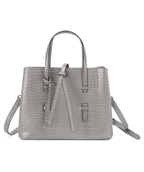 Ungrid(アングリッド)/アングリッド Ungrid バッグ トートバッグ ハンドバッグ ショルダー レディース 2WAY CROCODILE STRING FLAP HANDBAG ブ/ライトグレー